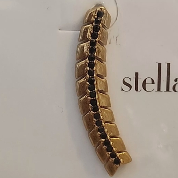 Stella & Dot Gold and Black Ear Climbers - Picture 3 of 3